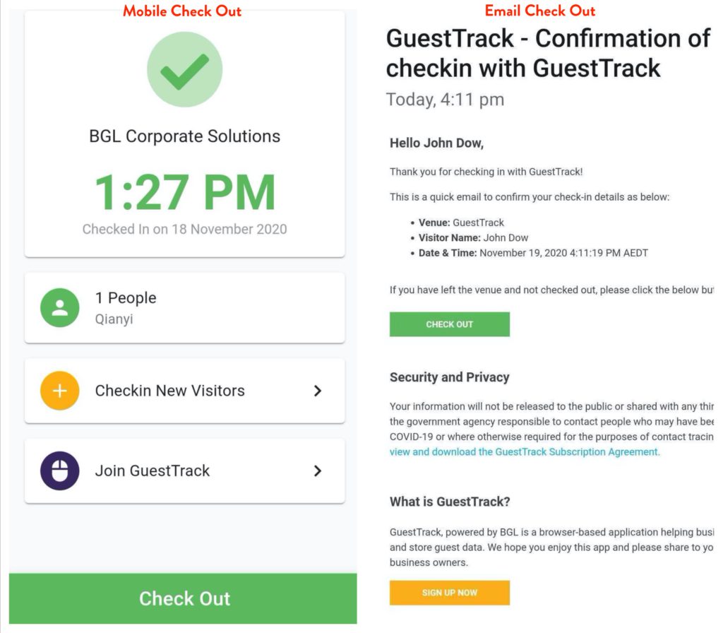 Check Out button on mobile