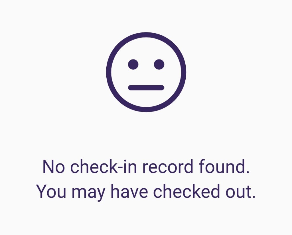 No check out record found